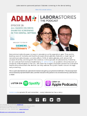 American Association for Clinical Chemistry, Inc. - Laborastories sponsored podcast: Diabetes screening in the dental setting