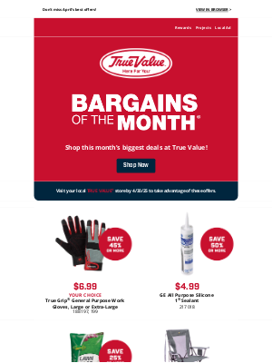 True Value - ⏰ Time’s Ticking! Shop April Bargains of the Month 🛒