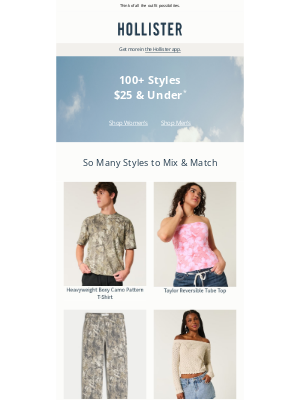 Hollister Co. - 100+ styles $25 or less