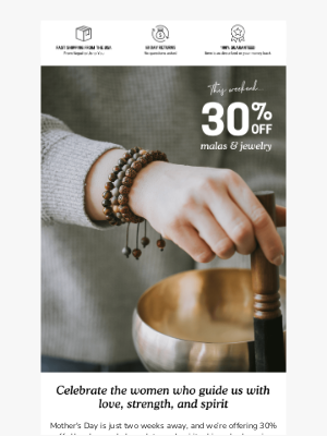 DharmaShop - This Weekend! 30% Off Malas & Jewelry for Mom ❤️