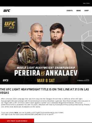 Ultimate Fighting Championship - UFC 313 in Las Vegas On Sale This Week!