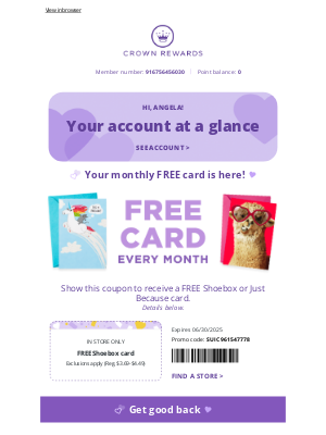 Hallmark - Your June eStatement + FREE card!