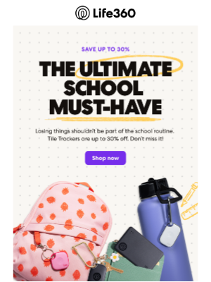 Tile, Inc - 30% off the #1 Back to School essential