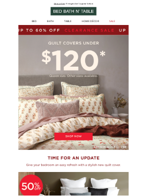 Bed Bath ’n’ Table (Australia) - Bargain Bed Linen | Shop Under $120