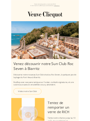 Veuve Clicquot (France) - Pearl, découvrez notre nouveau Sun Club