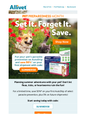 Allivet - 📢50% Off Flea, Tick & Heartworm Meds Continues!