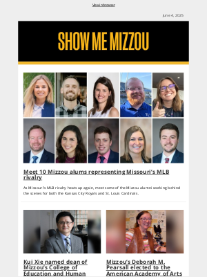 Missouri University - Mizzou ties to MLB; new education dean; and more