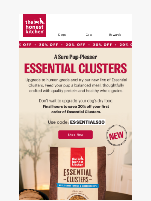 The Honest Kitchen - 📣Final Hours! Try new Essential Clusters for 20% off