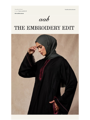 Aab (United Kingdom) - New & Back in Stock: Embroidered Abayas