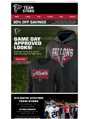 Atlanta Falcons - 30% Off Fan Styles You Should Be Wearing