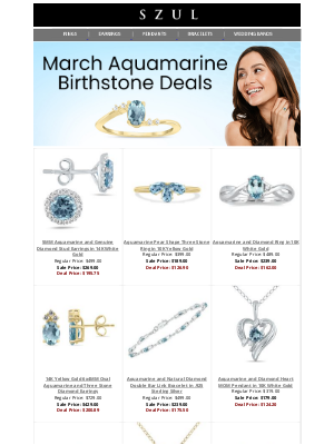 Szul - March Birthstone Aquamarine Deals