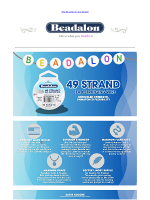 Beadalon - Beadalon 49 Strand Wires On Sale Now!