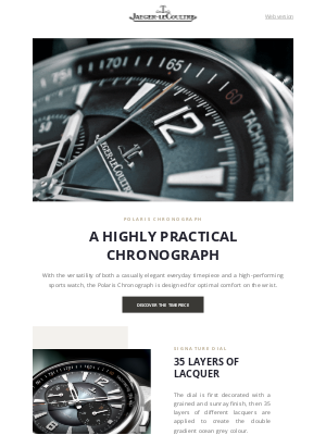 Jaeger-LeCoultre - A dial made of 35 layers of lacquer for a unique colour
