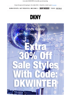 DKNY - Ends Today: Extra 30% Off Sale + 20% Off Full-Price