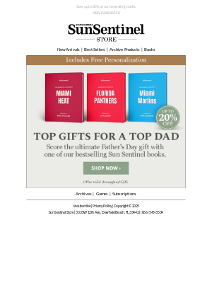 Sun-Sentinel - Ends Tonight: Our Father's Day Sale