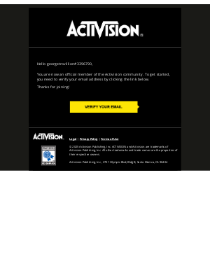 Activision - Complete your Activision registration