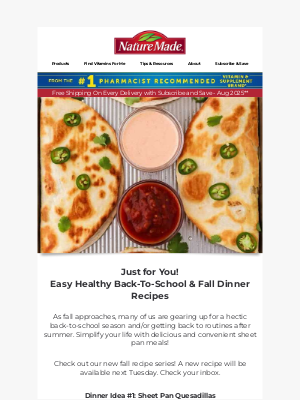 Nature Made - Busy Days Ahead? We’ve Got Easy, Nutritious Dinner Covered!