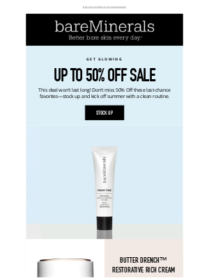 bareMinerals - 50% OFF is still on—but ends tomorrow!