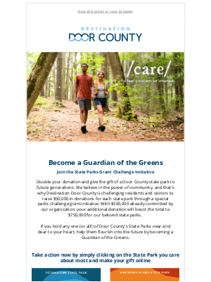Destination Door County - You can make a difference for Door County’s State Parks