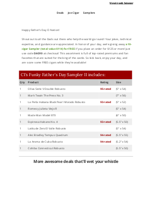 Cigars International - Happy Father's Day - FREE Cigars Inside!