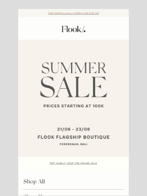 Flook The Label - Our Bali Sale Is Back & Bigger Than Ever