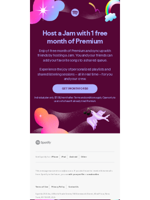 Spotify - Enjoy music together with a Jam and 1 free month of Premium