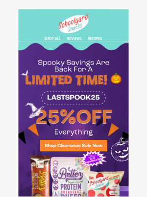 School ard Snacks - Spooky Savings are Back—25% OFF Everything 🎃