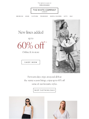 The White Company - Up to 60% off your summer wardrobe