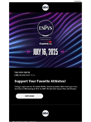 Disney World Resorts - Voting Is Open for The 2025 ESPYS! Watch LIVE Wednesday at 8/7c