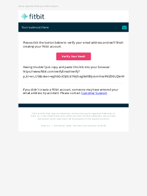 Fitbit - Action required: Confirm Fitbit account email address