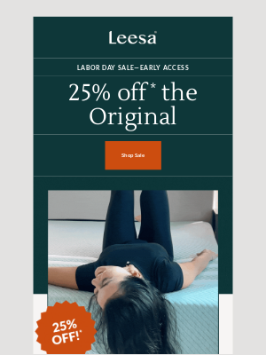 Leesa - Get 25% off* this fan-favorite