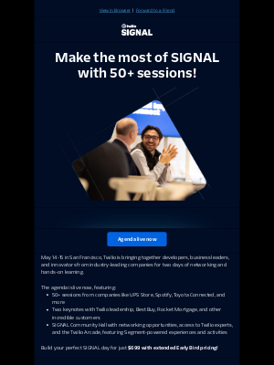 Twilio - 📣 SIGNAL agenda is live and early bird pricing is back!