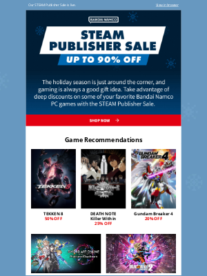 Bandai Namco - Up to 90% Off on Fan Favorite PC Games!