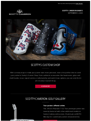 Scotty Cameron - New Tour Putters in the Gallery Online Store