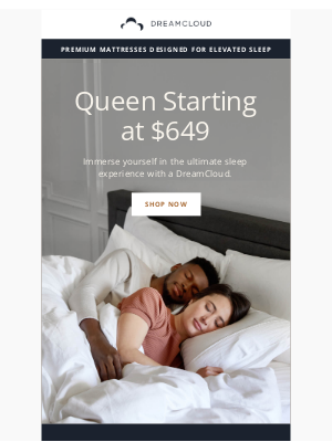 Dream Cloud Sleep - Luxury awaits—save up to 60% off on queen mattresses!