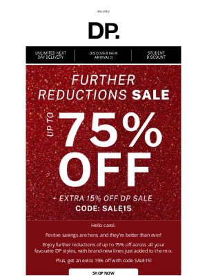 Dorothy Perkins (United Kingdom) - Up to 75% Off + Extra 15% Off – Festive Savings Are Here!