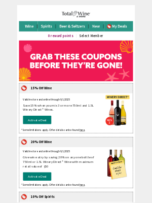 Total Wine & More - Don't forget! You Have Digital Coupons Waiting ⭐️