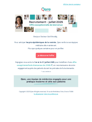 Qare (France) - Offre de bienvenue : c’est le moment d’en profiter