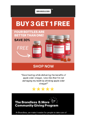 Brandless - ACV Gummies Baby! 🍎 Buy 3 Get 1 Free!