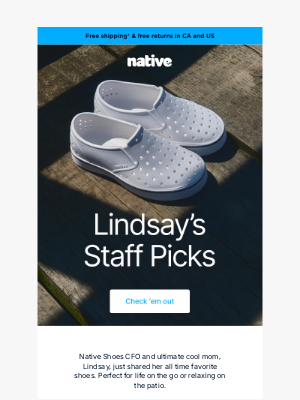 Native Shoes - Lindsay thinks you’ll like these