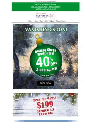 overstockArt - Time's Running Out: Big Holiday Cheer Deals Vanishing Soon!