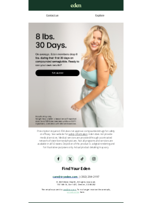 Eden - 30 Days, 8 Pounds — Your Weight Loss Can Start Here