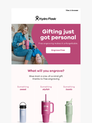 Hydroflask - Engraving’s on us, but not for long.