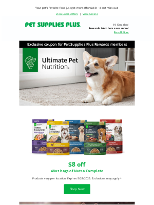 Pet Supplies Plus - $8 off 48oz bags of Nutra Complete!