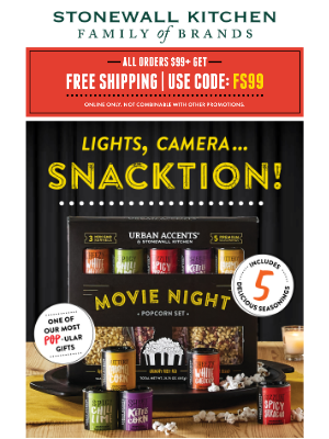 Stonewall Kitchen - Get Your Movie Night Poppin’ & Enjoy FREE SHIPPING on Orders $99+