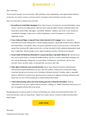 Binance - Protect your account from phishing attempts