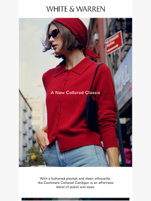 White + Warren - New Wardrobe Hero: Cashmere Collared Cardigan