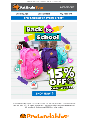 Fat Brain Toys - Jeffrey, Get 15% Off One Item!