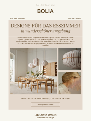 Bolia (Germany) - Vervollständigen Sie Ihr Esszimmer mit zeitlosem Design