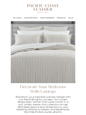 Pacific Coast Bedding - Redecorate With Lamego
